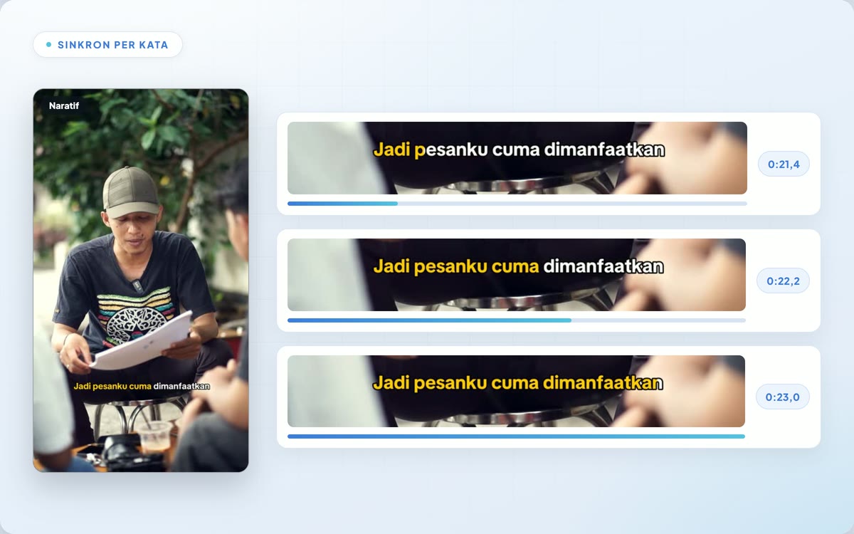 Subtitle karaoke sinkron per kata