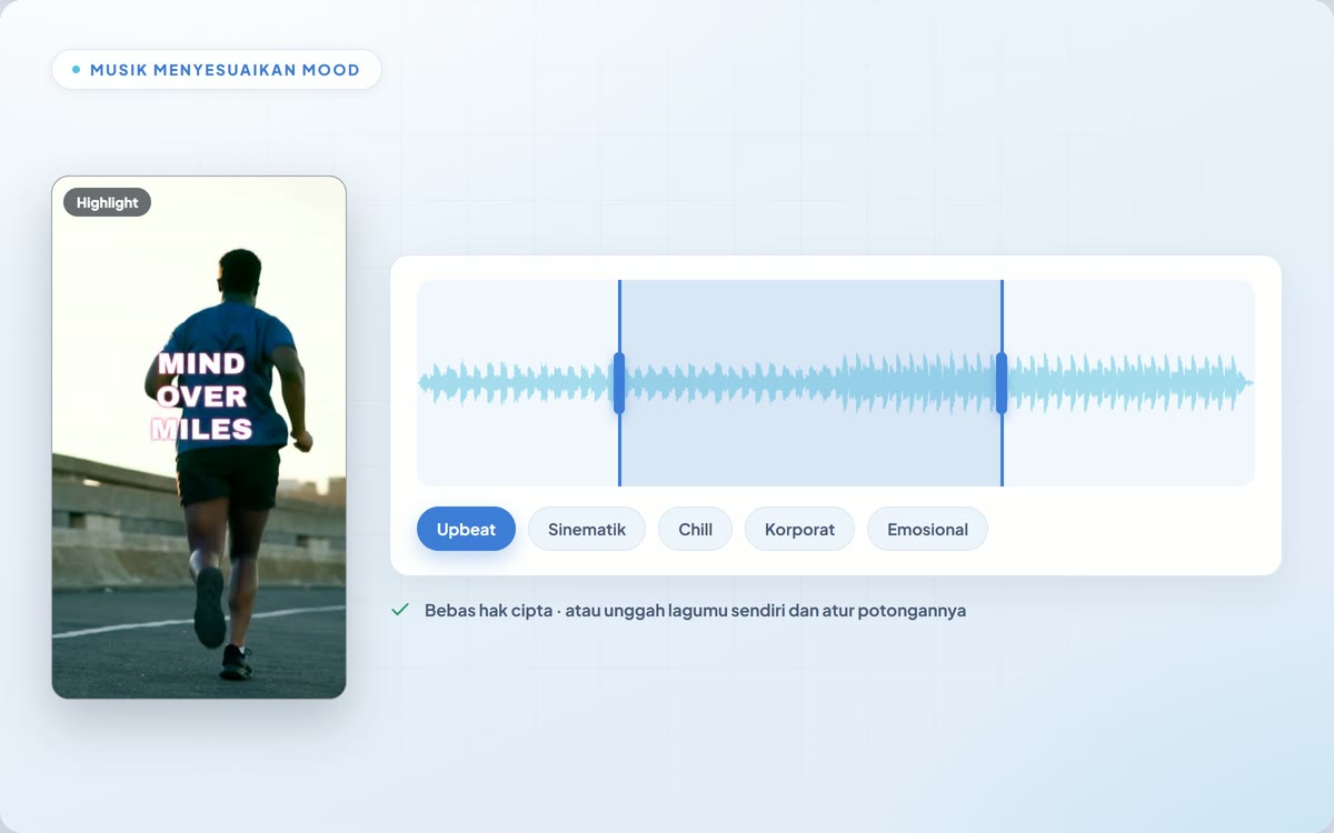 Musik latar menyesuaikan mood video